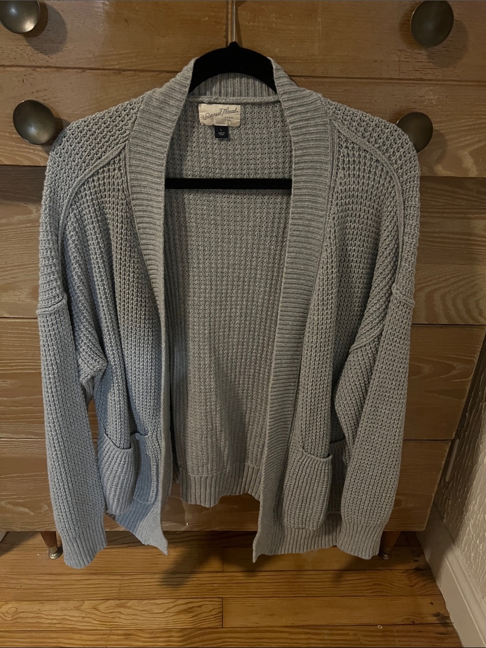 Light Gray Open-Front Women's Cardigan Sweater